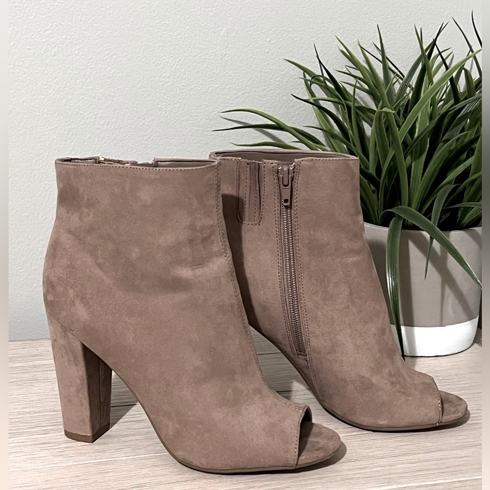 GUESS Grey Peep Toe Bootie